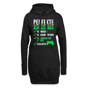 Perfekte Weihnachten Gaming Video Spiele - Hoodie-Kleid - Schwarz - Vorne