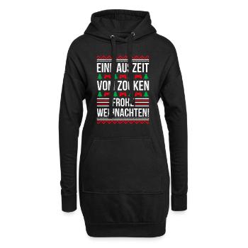 Gamer Auszeit vom Zocken Frohe Weihnachten! - Hoodie-Kleid - Schwarz - Vorne