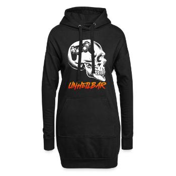 Gamer Gehirn Unheilbar Zocker Videospiele - Hoodie-Kleid - Schwarz - Vorne