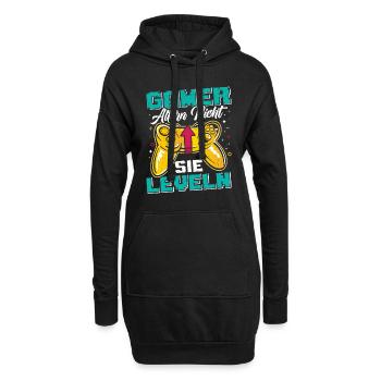 Gamer Altern Nicht Sie Leveln Retro Gamer Zocken - Hoodie-Kleid - Schwarz - Vorne