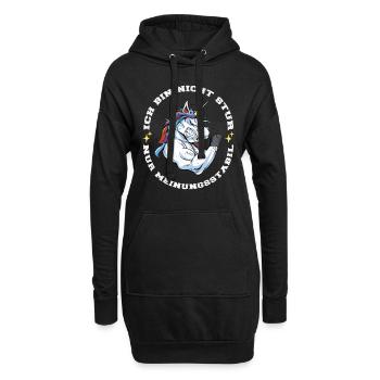 Ich bin nicht Stur nur Meinungsstabil Einhorn - Hoodie-Kleid - Schwarz - Vorne
