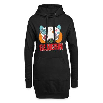 Gamerin Zocken Frauen Gamer Girl Videospiel - Hoodie-Kleid - Schwarz - Vorne