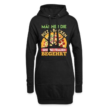 Männer die Pizza Backen Backliebhaber Pizza - Hoodie-Kleid - Schwarz - Vorne