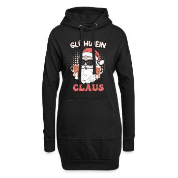 Glühwein Claus Weihnachtsmann Cool Weihnachten - Hoodie-Kleid - Schwarz - Vorne