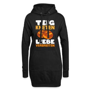 Teig Kneten Liebe Verbreiten Brotliebe Brotbacken - Hoodie-Kleid - Schwarz - Vorne