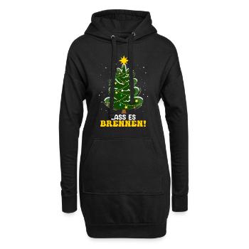 Weihnachtsbaum Lass es Brennen Tannenbaum - Hoodie-Kleid - Schwarz - Vorne