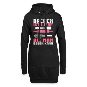 Backen ist Liebe die Man Essen kann Backfans - Hoodie-Kleid - Schwarz - Vorne
