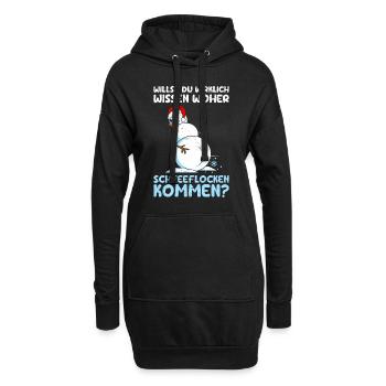 Schneemann Willst du Wissen Woher Schneeflocken - Hoodie-Kleid - Schwarz - Vorne