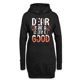 Cher Père Noël Définir un bon dicton de Noël - Sweat-shirt à capuche long Femme - noir - Devant