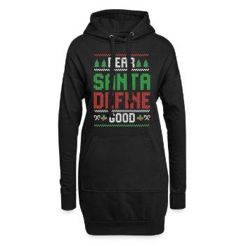 Cher Père Noël Définir un bon dicton de Noël - Sweat-shirt à capuche long Femme - noir - Devant