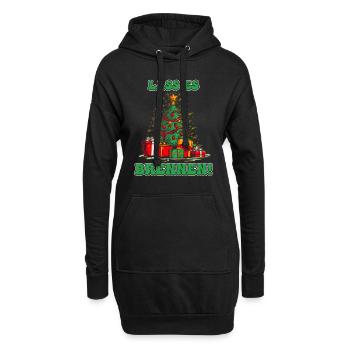 Weihnachtsbaum Lass Es Brennen! Weihnachten - Hoodie-Kleid - Schwarz - Vorne