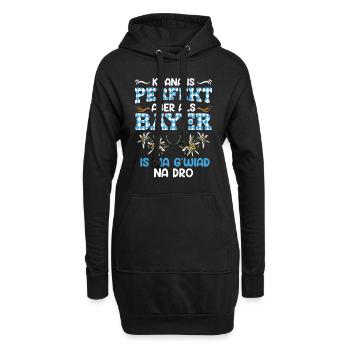 Bayerisch Koana is Perfekt aber als Bayer - Hoodie-Kleid - Schwarz - Vorne