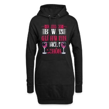 Glühwein Bin der Beweis Glühwein macht Schön - Hoodie-Kleid - Schwarz - Vorne