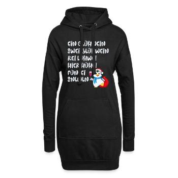 Weihnachtsmarkt Ein Glühwein Swei Glühwein - Hoodie-Kleid - Schwarz - Vorne