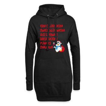 Weihnachtsmarkt Ein Glühwein Swei Glühwein - Hoodie-Kleid - Schwarz - Vorne