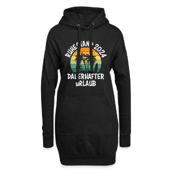 Ruhestand 2024 Dauerhafter Urlaub Reisen - Hoodie-Kleid - Schwarz - Vorne