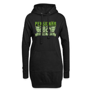 Rente 2024 Ich habe Fertig Rentenbeginn Rentner - Hoodie-Kleid - Schwarz - Vorne