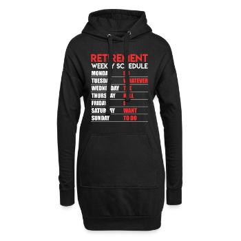 Rente Retirement Weekly Shedule Renteneintritt - Hoodie-Kleid - Schwarz - Vorne
