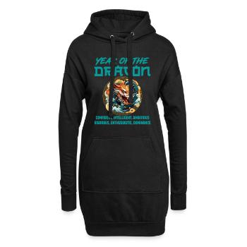 Nouvel An chinois Année du Dragon Chine - Sweat-shirt à capuche long Femme - noir - Devant