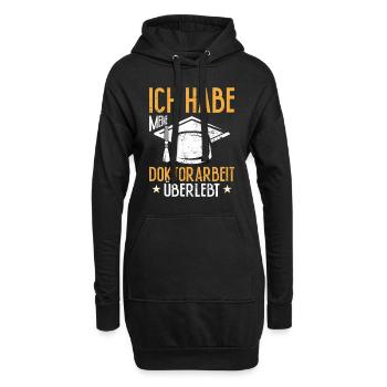 Dissertation Habe Meine Doktorarbeit Überlebt - Hoodie-Kleid - Schwarz - Vorne
