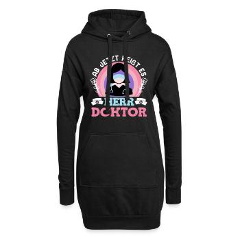 Doktorabschluss Ab jetzt heißt es Herr Doktor - Hoodie-Kleid - Schwarz - Vorne