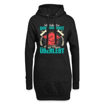 Doktortitel Habe die Doktorarbeit meines Mannes - Hoodie-Kleid - Schwarz - Vorne