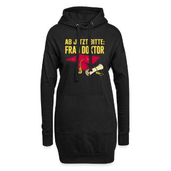 Doktorabschluss Jetzt Bitte: Frau Doktor - Hoodie-Kleid - Schwarz - Vorne