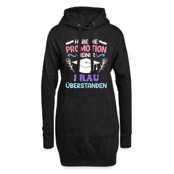 Dissertation Doktorarbeit meiner Frau Überstanden - Hoodie-Kleid - Schwarz - Vorne