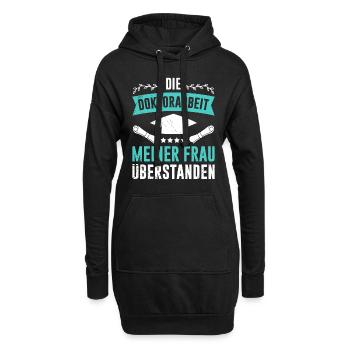 Dissertation Doktorarbeit meiner Frau Überstanden - Hoodie-Kleid - Schwarz - Vorne