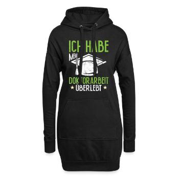 Dissertation Habe Meine Doktorarbeit Überlebt - Hoodie-Kleid - Schwarz - Vorne