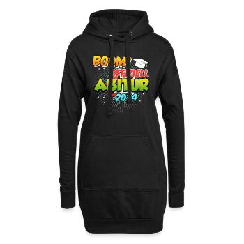 Abitur 2024 Offiziell BOOM! Abiturienten Abschluss - Hoodie-Kleid - Schwarz - Vorne
