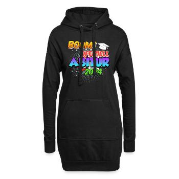 Abitur 2024 Offiziell BOOM! Abiturienten Abschluss - Hoodie-Kleid - Schwarz - Vorne