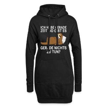Faultier Habe Zeit Wo Gibt es Nichts zu tun? - Hoodie-Kleid - Schwarz - Vorne