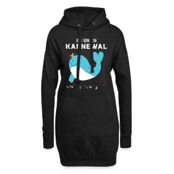 Ich bin ein Karnewal ein lustiger Karneval Wal - Hoodie-Kleid - Schwarz - Vorne