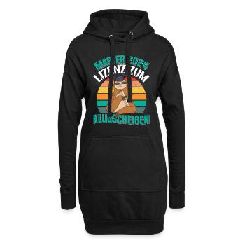 Master 2024 Lizenz zum Klugscheißen Faultier - Hoodie-Kleid - Schwarz - Vorne