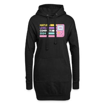MATURA Niveau Complet 2024 Maturantin Drôle - Sweat-shirt à capuche long Femme - noir - Devant