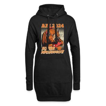 Abi 2024 Schule Durchgezockt Gamer Lustiges - Hoodie-Kleid - Schwarz - Vorne