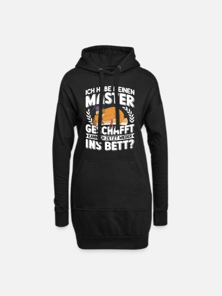 Master Geschafft Kann ich wieder ins Bett? - Hoodie-Kleid - Schwarz