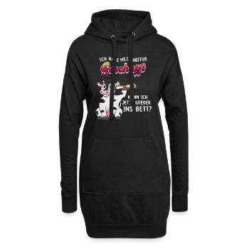 Abitur Geschafft Kann ich wieder ins Bett Lustige - Hoodie-Kleid - Schwarz - Vorne