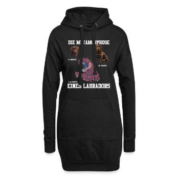 Labrador Hund METAMORPHOSE EINES LABRADORS - Hoodie-Kleid - Schwarz - Vorne