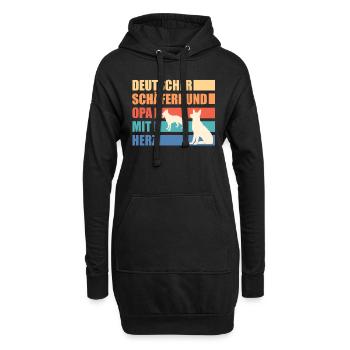 Deutscher Schäferhund OPA MIT HERZ Schäferhund - Hoodie-Kleid - Schwarz - Vorne