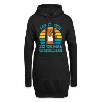 Mitarbeiter Faul Fangt Schon Mal Ohne Mich An - Hoodie-Kleid - Schwarz - Vorne