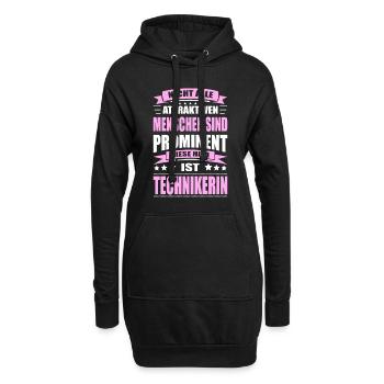 Nicht Alle Menschen Sind Prominent Technikerin - Hoodie-Kleid - Schwarz - Vorne