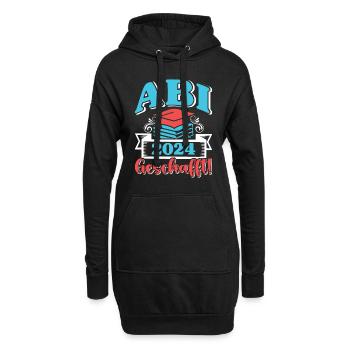 Abi 2024 Geschafft! Abiturienten Abschluss Lustig - Hoodie-Kleid - Schwarz - Vorne