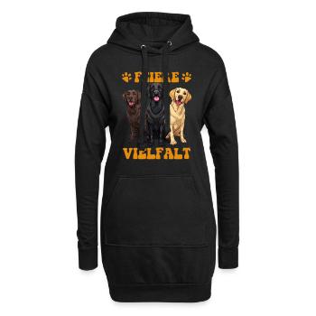 Labrador Hunde FEIERE VIELFALT Labrador Retriever - Hoodie-Kleid - Schwarz - Vorne