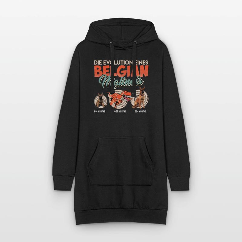 EVOLUTION EINES BELGIAN MALINOIS Belgischer Hoodie-Kleid