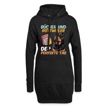 Rottie Besitzer BÜCHER UND ROTTWEILER PERFEKTER - Hoodie-Kleid - Schwarz - Vorne