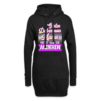 Doberman STOLZE DOBERMANN MAMA Hundebesitzer - Hoodie-Kleid - Schwarz - Vorne