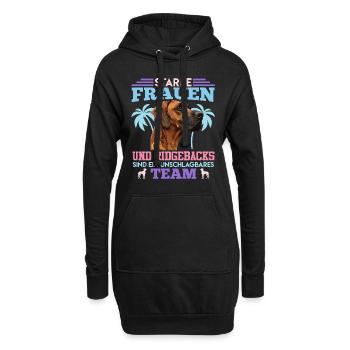 Ridgeback Hund STARKE FRAUEN UND RIDGEBACKS TEAM - Hoodie-Kleid - Schwarz - Vorne