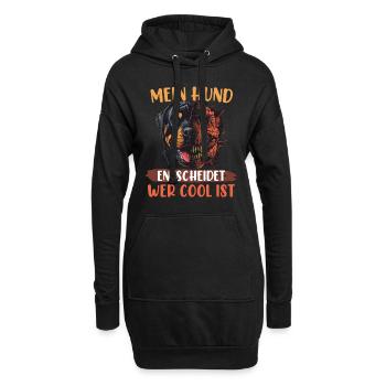 Rottweiler MEIN HUND ENTSCHEIDET WER COOL IST - Hoodie-Kleid - Schwarz - Vorne